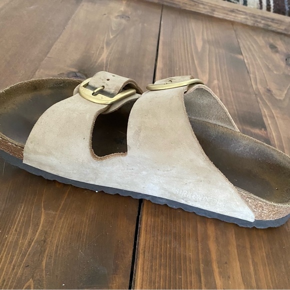 Birkenstock Arizona Big Buckle Sandcastle Nubuck Leather Sandals - Picture 11 of 15